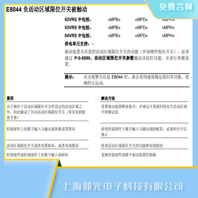 rexroth博世力士樂伺服驅(qū)動(dòng)器報(bào)E8044故障維修